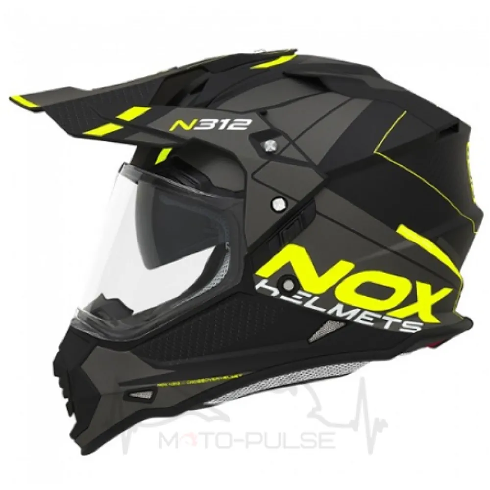 Мотошолом NOX N312 Drone Black/Fluo Yellow XXL